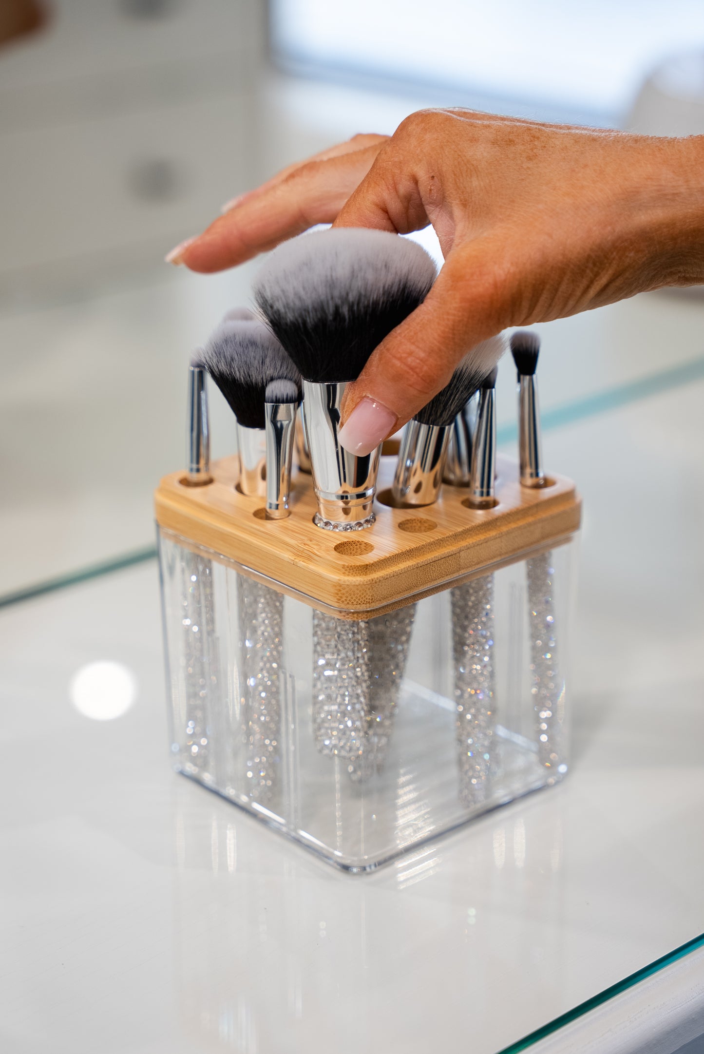 Covered Make Up Brush Organizer