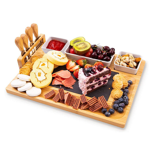 Bamboo Cheeseboard With Bowls