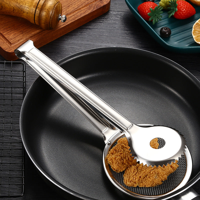 Tongs With Mesh Strainer