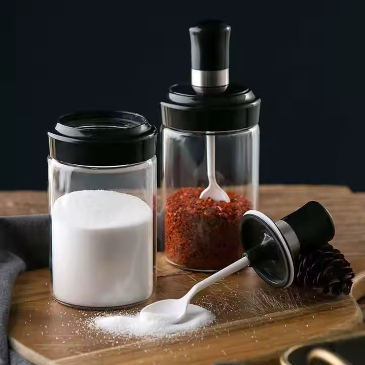 Spice Jars With Spoon Set of 6
