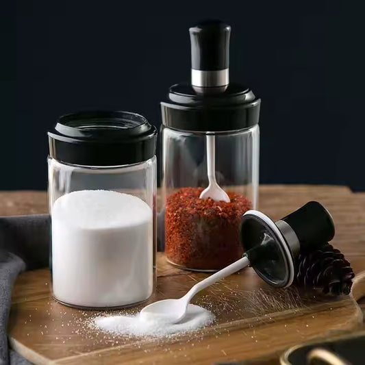 Spice Jars With Spoon Set of 6
