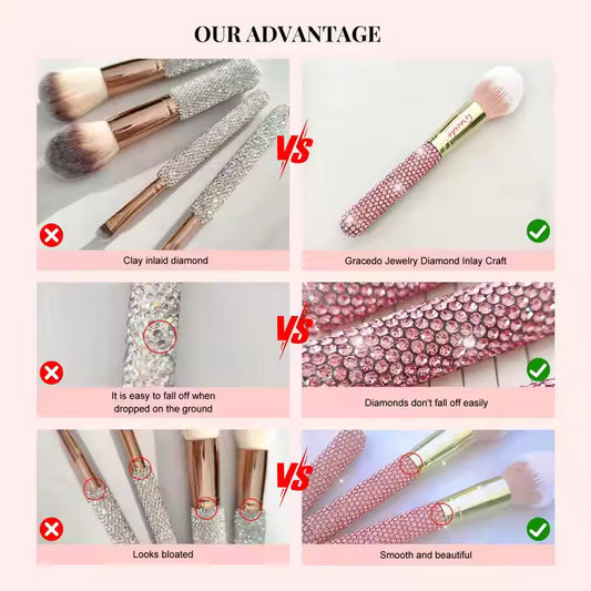 Diamante Make Up Brush Set